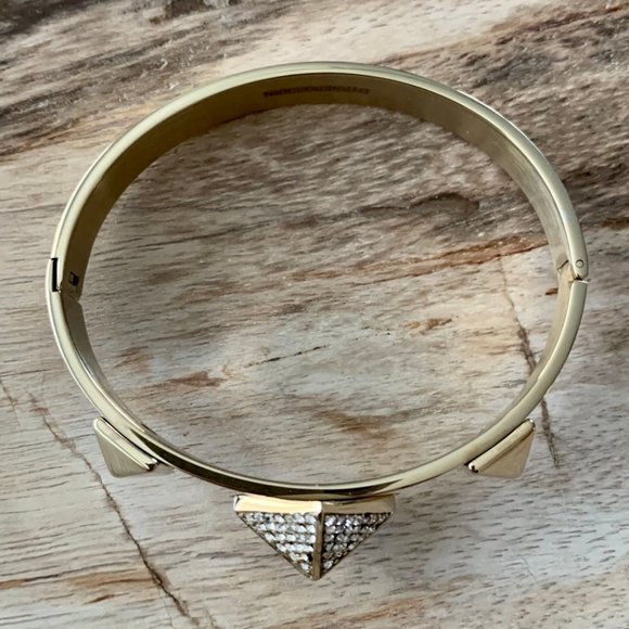 Dyrberg/Kern Akila Swarovski crystal pyramid click-on bangle bracelet - Picture 4 of 5